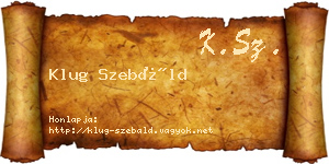 Klug Szebáld névjegykártya